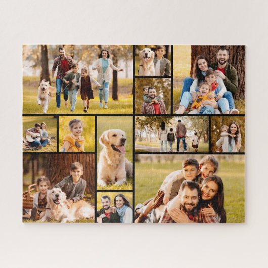 Einzigartig 12 Foto Collage Minimalistisch Einfach Puzzle (Horizontal)