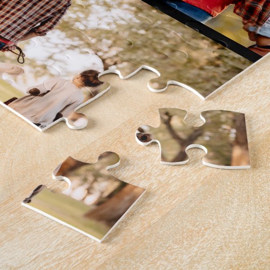 Einzigartig 14 FotoCollage Einfach Schwarz Puzzle (Seite)