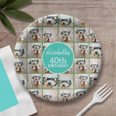 Einzigartig 6 FotoCollage - Happy Birthday Blue Gr Pappteller