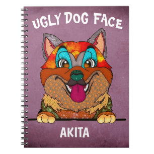 Einzigartig Akita hässliches Hundegesicht-Notebook Notizblock