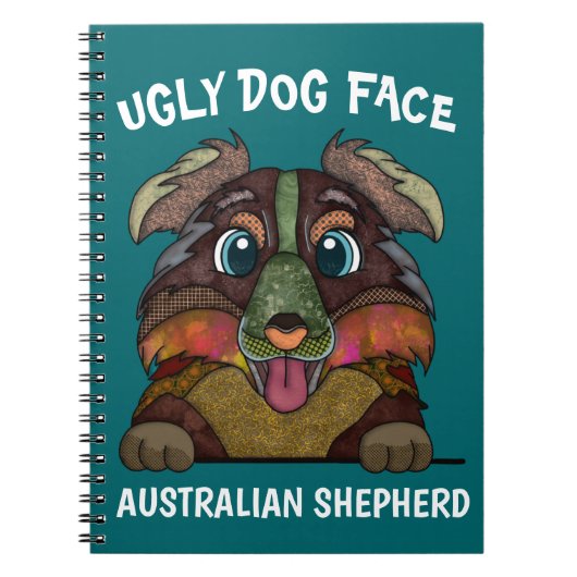 Einzigartig australische Shepherd hässliches Hunde Notizblock (Vorderseite)