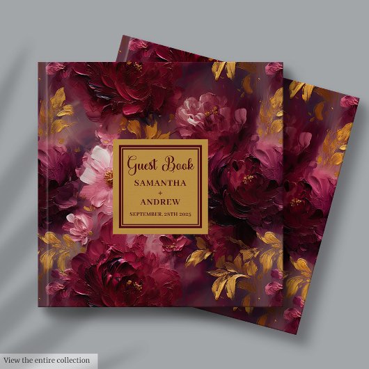 Einzigartig Blush Burgundy Gold Boho Wedding Gäste Gästebuch