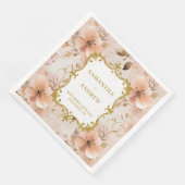 Einzigartig Blush Gold Boho Wedding Napkins Serviette (Ecke)