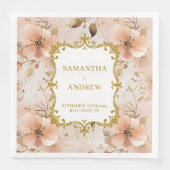 Einzigartig Blush Gold Boho Wedding Napkins Serviette (Vorderseite)