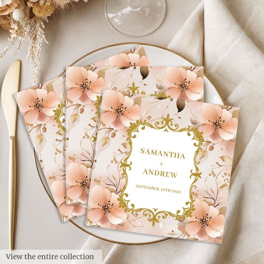 Einzigartig Blush Gold Boho Wedding Napkins Serviette