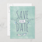 Einzigartig Boho Chic Save the Date Ankündigungspostkarte (Vorne/Hinten)