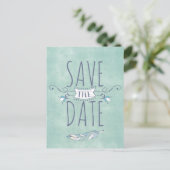 Einzigartig Boho Chic Save the Date Ankündigungspostkarte (Stehend Vorderseite)