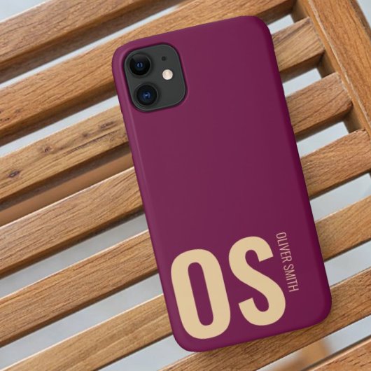 Einzigartig Bold Monogram Typografie Burgundy Case-Mate iPhone Hülle