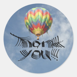 Einzigartig danke Ihnen Telescoping Text Hot Air B Runder Aufkleber