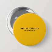 Einzigartig Elegant Schlicht Einfach Minimal Gelb  Button (Vorne & Hinten)