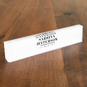 Einzigartig Elegant Schlicht Einfach Schwarz-weiß Namensplakette (Seite)