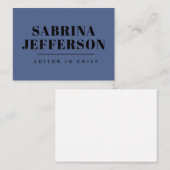 Einzigartig Elegant Schlicht Simple Blue Black Mitteilungskarte (Vorne/Hinten)