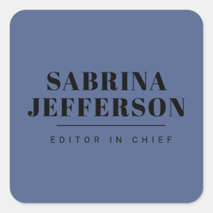 Einzigartig Elegant Schlicht Simple Blue Black Quadratischer Aufkleber