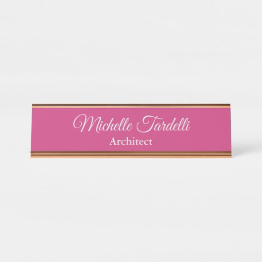Einzigartig Elegante Minimalistisch Moderne Femini Schreibtischnamensplakette (Vorderseite )