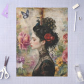 Einzigartig Eleganter Viktorianischer Goth Raven B Seidenpapier (Basteln)