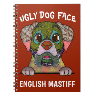 Einzigartig Englisch Mastiff hässliche Hunde Gesic Notizblock