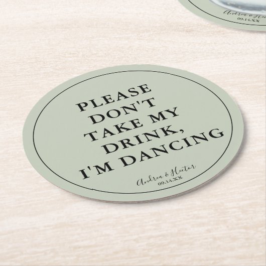 Einzigartig Eukalyptus Grün Bitte nimm meinen Drin Runder Pappuntersetzer (Angewinkelt)