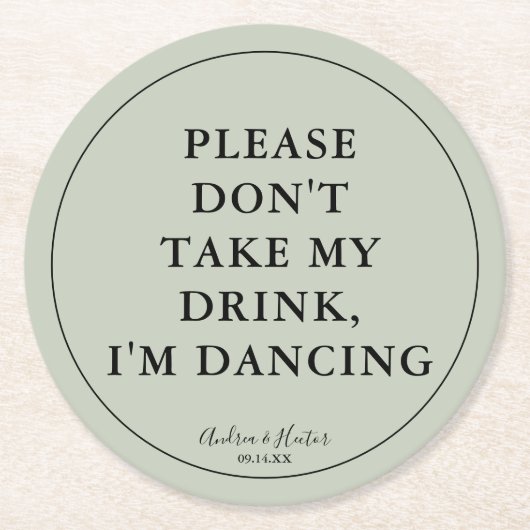 Einzigartig Eukalyptus Grün Bitte nimm meinen Drin Runder Pappuntersetzer (Vorderseite)