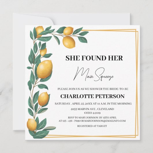 Einzigartig fand sie ihr Haupt-Squeeze-Brautparty Einladung (Vorderseite)