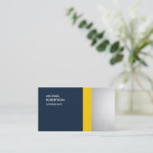 Einzigartig farbige gelbe Navy Blau Grau Visitenkarte (Stehend Vorderseite)