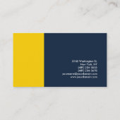 Einzigartig farbige gelbe Navy Blau Grau Visitenkarte (Rückseite)
