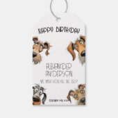 Einzigartig Funny Hund Happy Birthday Geschenkanhänger (Vorderseite)