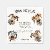 Einzigartig Funny Hund Happy Birthday Serviette (Vorderseite)