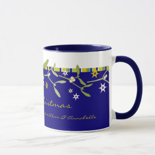 Einzigartig gestaltete blaue Weihnachten vielen Da Tasse