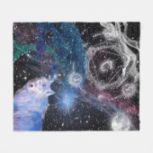 Einzigartig gestaltete Surreal Wolf Art Fleecedecke (Vorderseite (Horizontal))