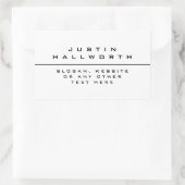 Einzigartig gestyltes Schwarz & Weiß Rechteckiger Aufkleber (Tasche)