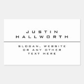 Einzigartig gestyltes Schwarz & Weiß Rechteckiger Aufkleber (Vorderseite)