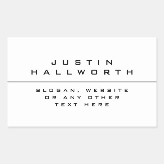 Einzigartig gestyltes Schwarz & Weiß Rechteckiger Aufkleber (Vorderseite)