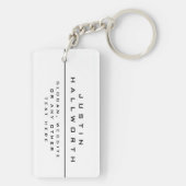Einzigartig gestyltes Schwarz & Weiß Schlüsselanhänger (Rückseite)