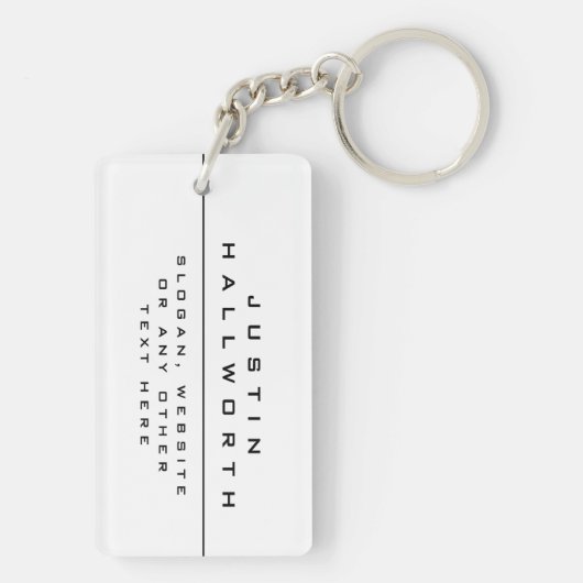 Einzigartig gestyltes Schwarz & Weiß Schlüsselanhänger (Rückseite)