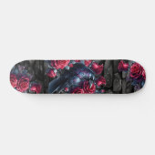 Einzigartig Girly Black Raven & Rote Rosen Skate D Skateboard (Horizontal)