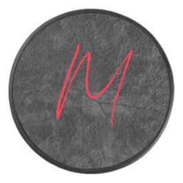 Einzigartig graue Monogramm-Bezeichnung Erstkallig Eishockey Puck