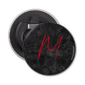 Einzigartig graue Monogramm-Bezeichnung Erstkallig Flaschenöffner (Vorderseite)