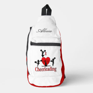 Einzigartig I Heart Cheerleader Persönlicher Name Crossbody Bag