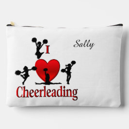 Einzigartig I Heart Cheerleader Persönlicher Name Zubehörtasche