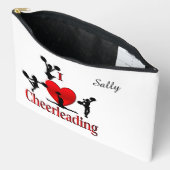 Einzigartig I Heart Cheerleader Persönlicher Name Zubehörtasche (Offen)