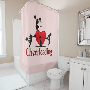 Einzigartig I Heart Cheerleading pink Duschvorhang