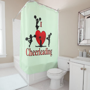 Einzigartig I Herz Cheerleader Green Duschvorhang