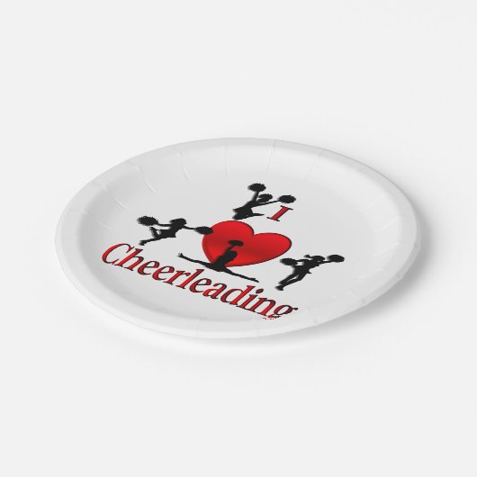 Einzigartig I Herz Cheerleader Pappteller (Schrägansicht)