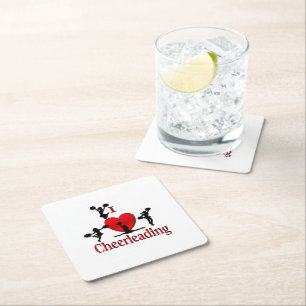 Einzigartig I Herz Cheerleader Rechteckiger Pappuntersetzer