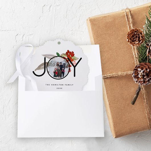 Einzigartig Joy Merry Christmas Foto Ornament Karte