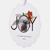 Einzigartig Joy Merry Christmas Foto Ornament Karte (Links)
