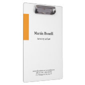 Einzigartig klassisch einfach Orange & Weiß Klemmbrett (Rechts)