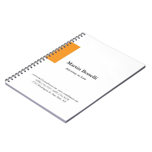Einzigartig klassisch einfach Orange & Weiß Notizblock (Linke Seite)