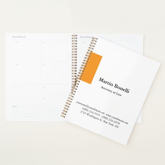 Einzigartig klassisch einfach Orange & Weiß Planer (Anzeige)