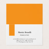 Einzigartig klassisch einfach Orange & Weiß Visitenkarten (Außenseite Aufgefaltet)